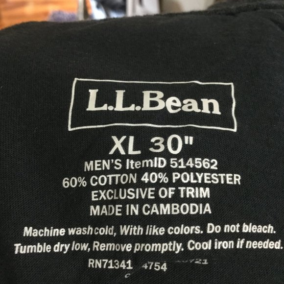 LL Bean men's jogging pants size XL 30" inseam drawstring at waist - Picture 5 of 6